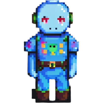 simple character in pixel art style emoji