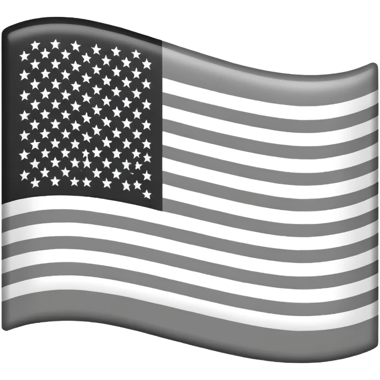 American flag emoji but in black and white emoji