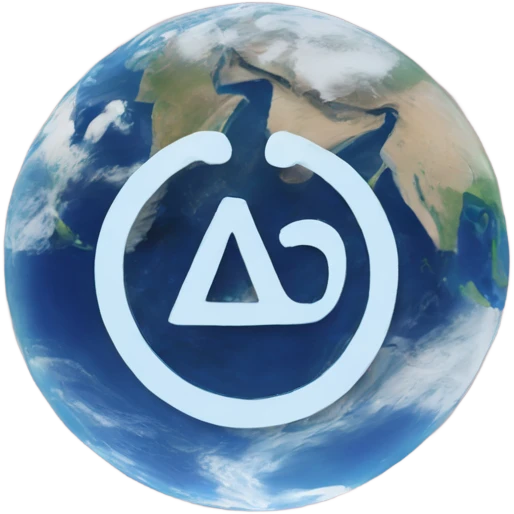 At symbol on the earth emoji