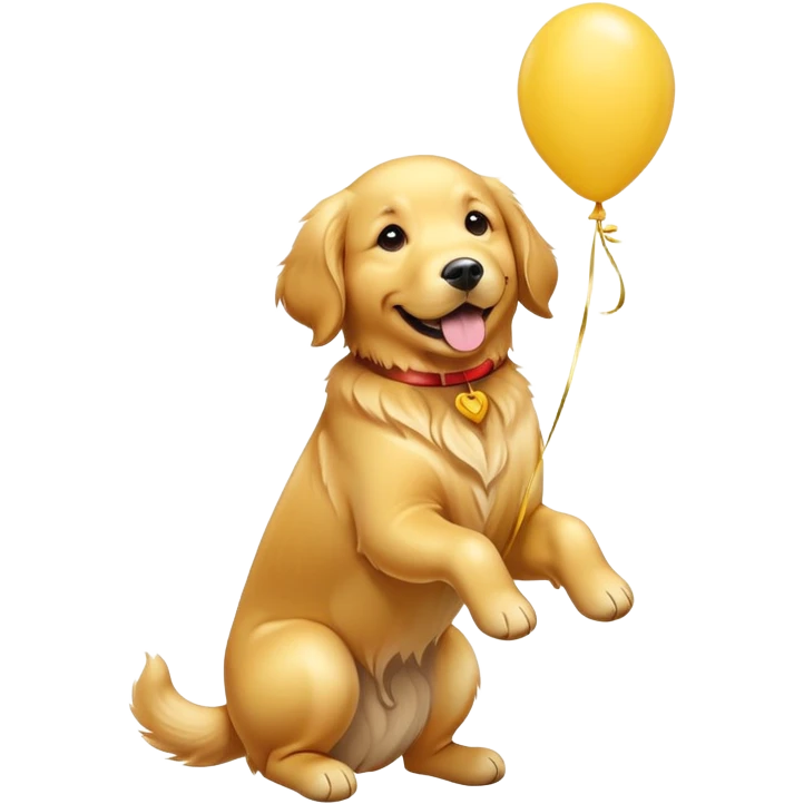 Golden retriever balloons emoji