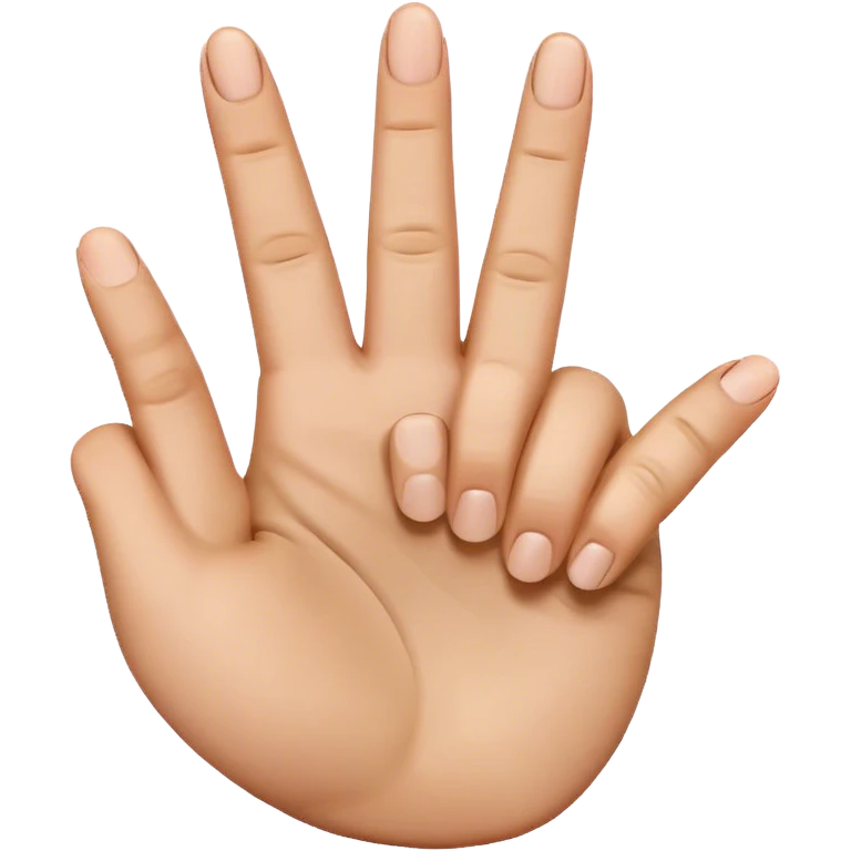 emoji with the middle finger, pointer finger, and thumb  emoji