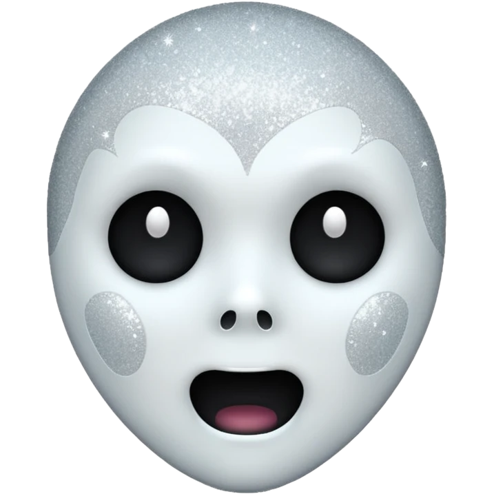 white Ghost face glitter  emoji