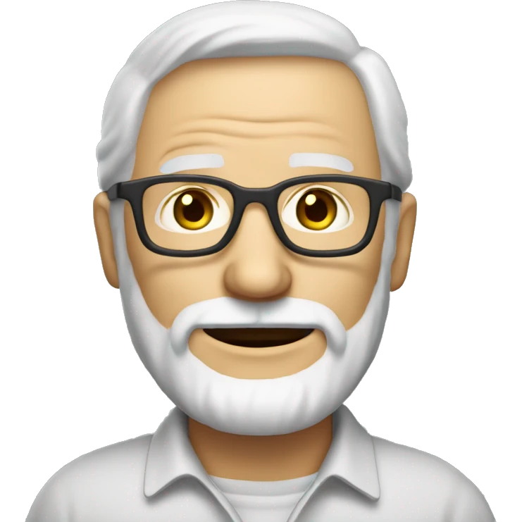 62 years blond old man with a very light beard with lunettes 3/4 view emoji