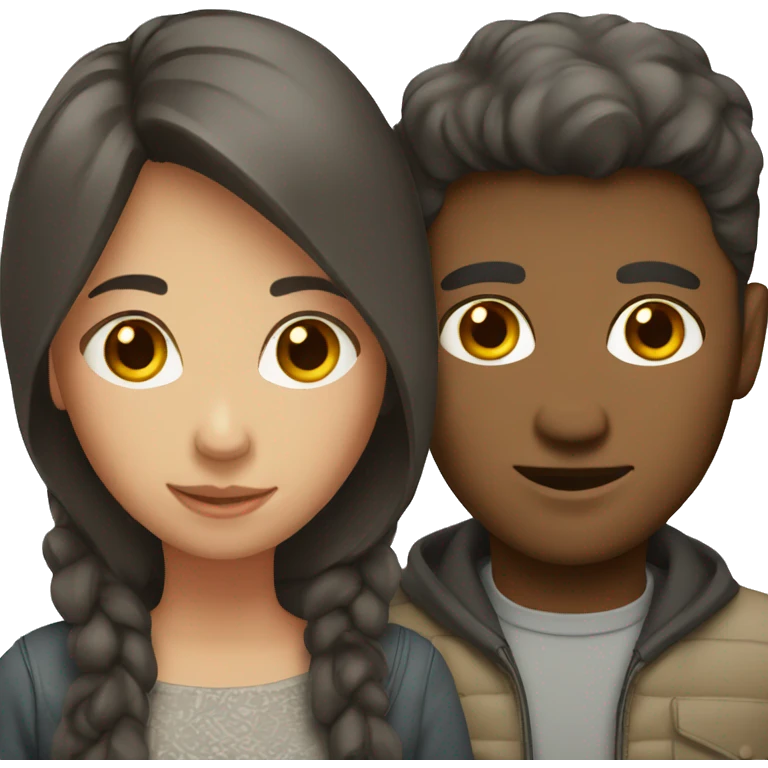 couple with dark hair  emoji
