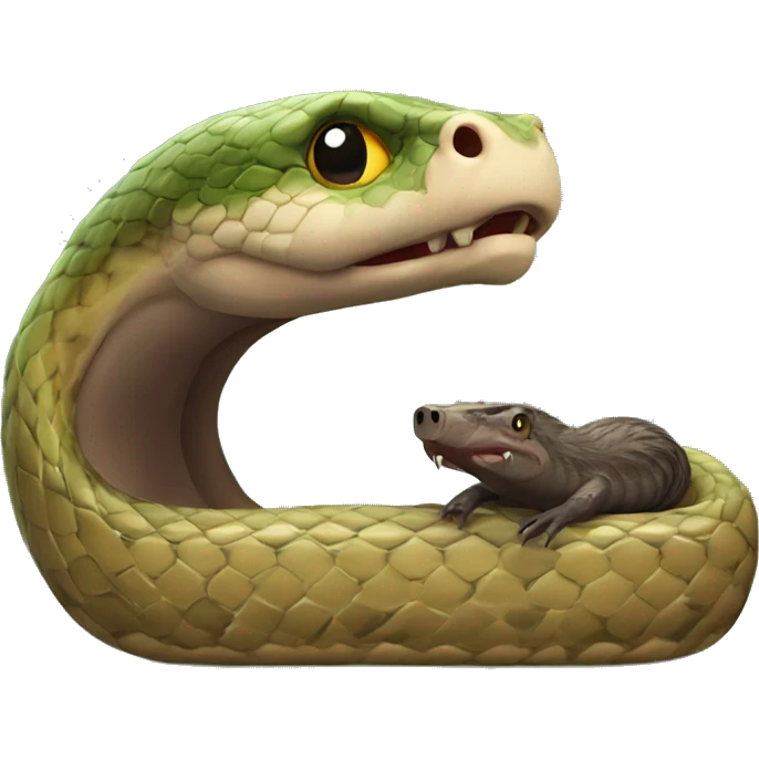 Snake with wild boar emoji