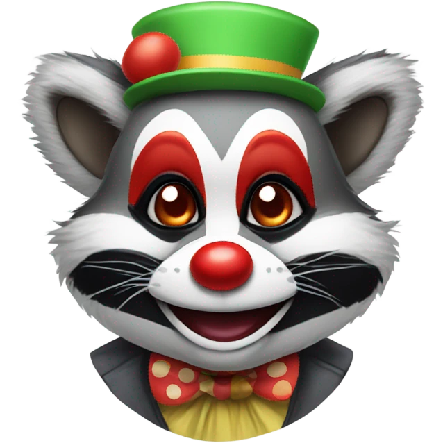 Raccoon clown emoji