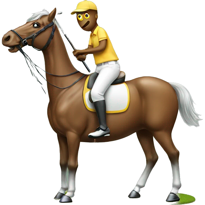 Horse playing golf emoji