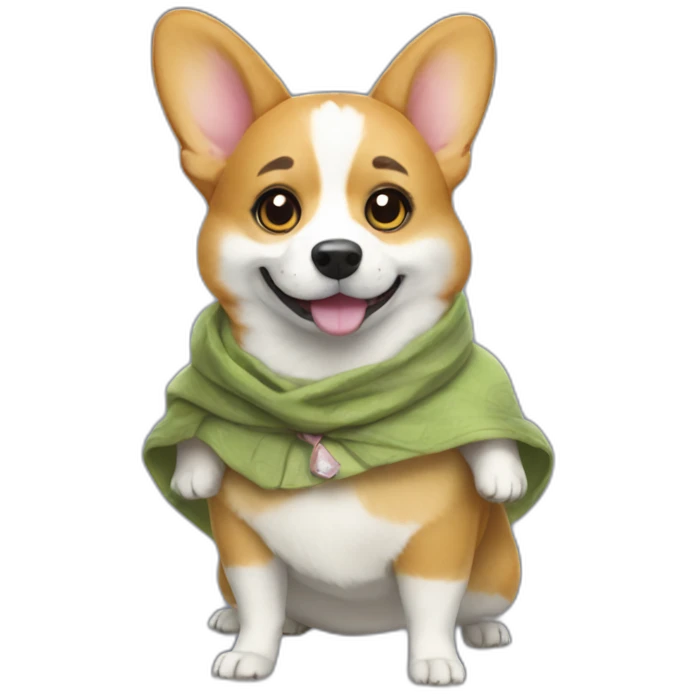 Corgi dress as grogu emoji