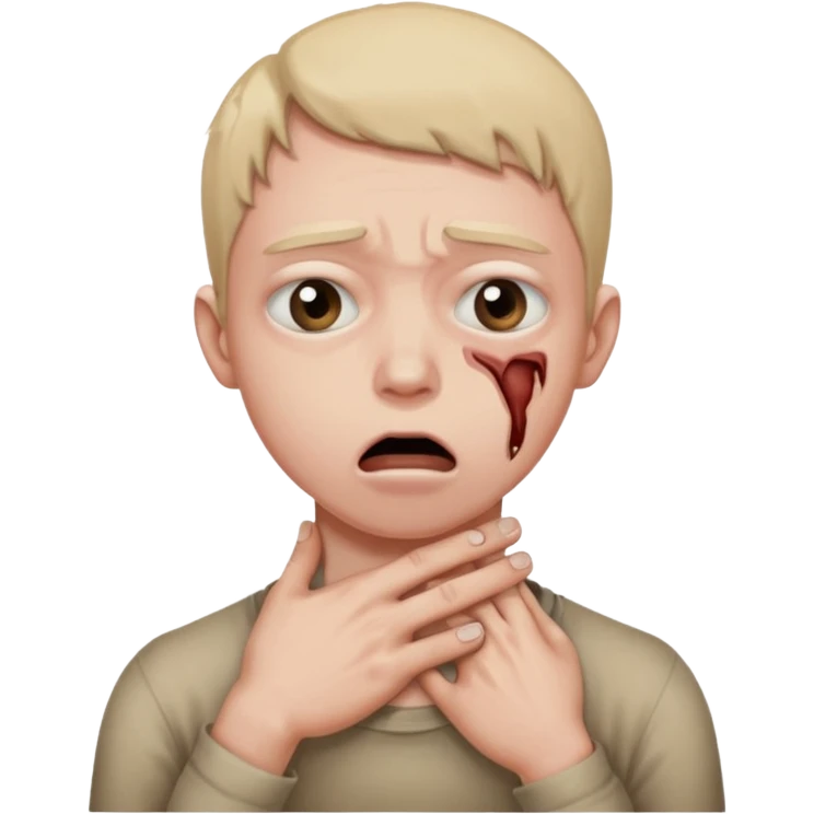 Make someone choke themselves like choking emote when you do smth wrong emoji