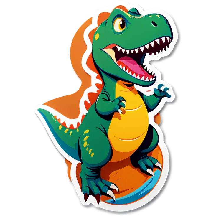 Baby riding a t-rex  emoji