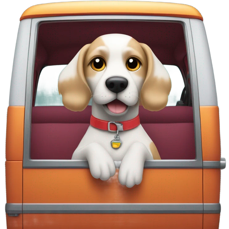 Dog driving a van emoji