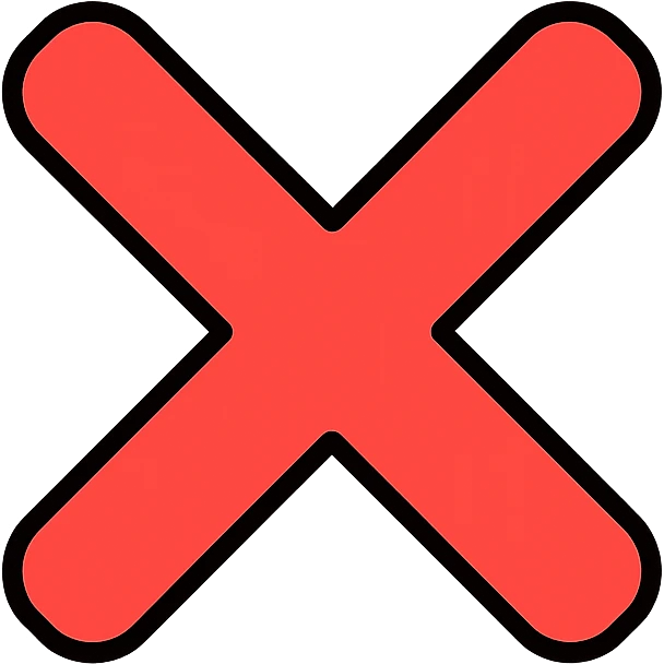 red X mark icon emoji