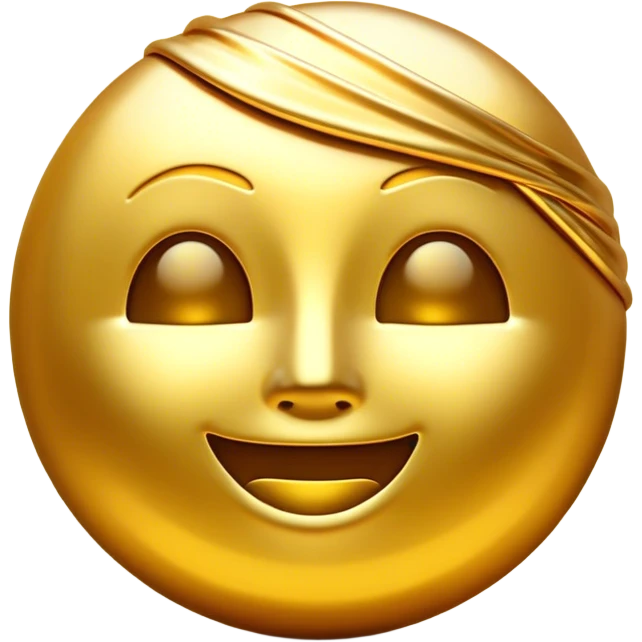 Cinematic Realistic Gold Emoji, Radiant and brilliant, with smooth, polished golden bars reflecting the light in stunning highlights. The soft, warm glow of the metal exudes luxury and elegance, catching every glimmer in the surrounding environment. Soft glowing outline, capturing the essence of wealth and timeless beauty in gleaming gold! emoji