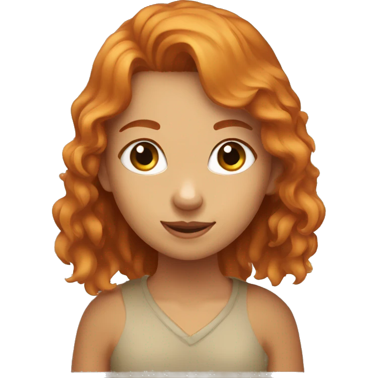 Ginger girl with a Australien Shepherd  emoji