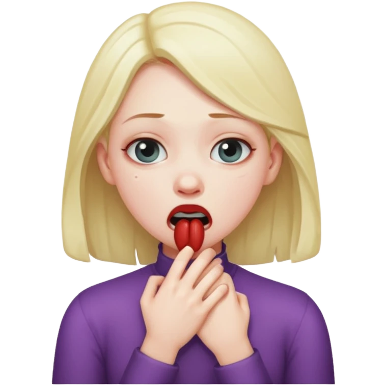 girl choking herself emoji