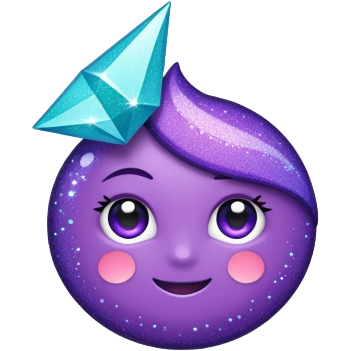 Glitter Roxo e Ciano Flecha emoji