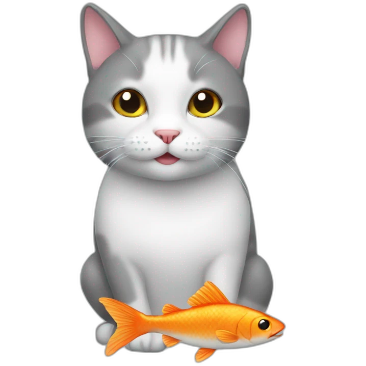 Cat with fish emoji