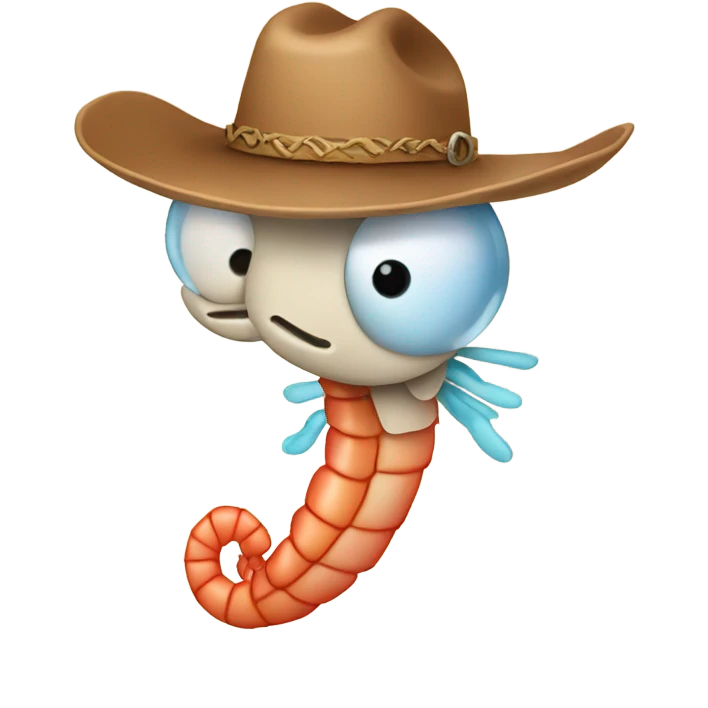 A shrimp with cowboy hat emoji