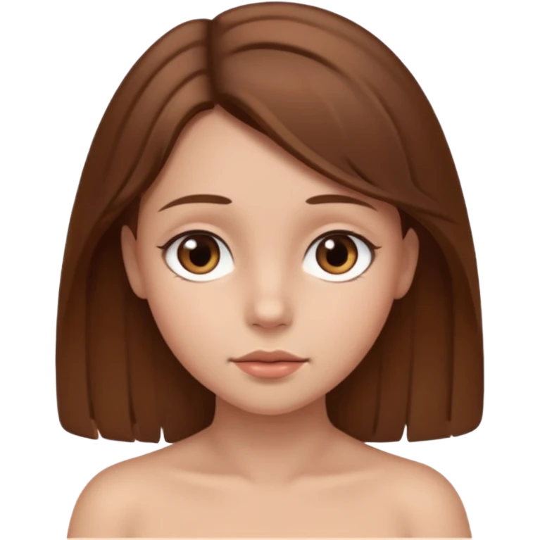 nude emoji girl with brown hair emoji
