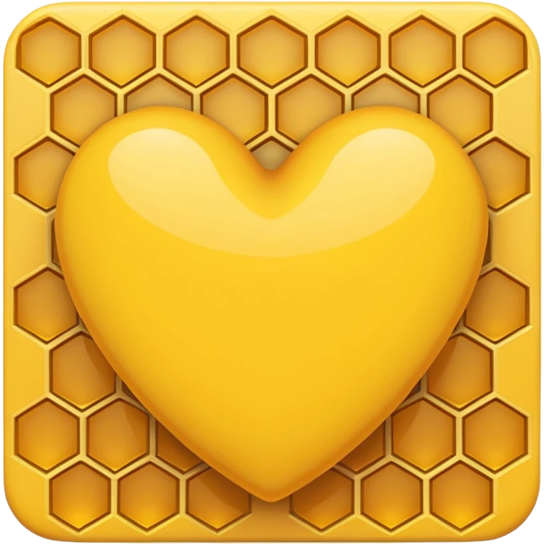yellow heart with a honeycomb pattern emoji