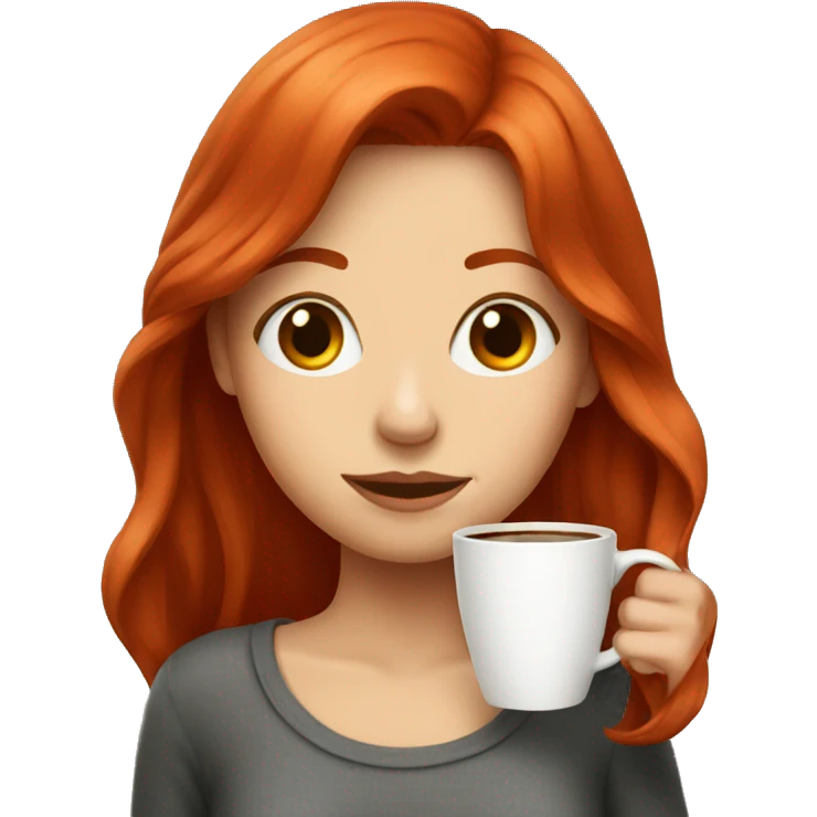 Red head girl with coffee emoji