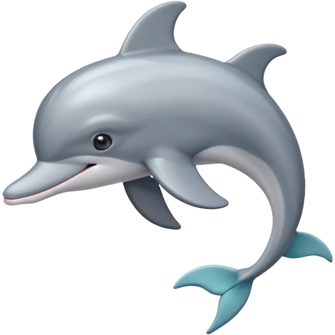 Dolphin with a coquette bow emoji