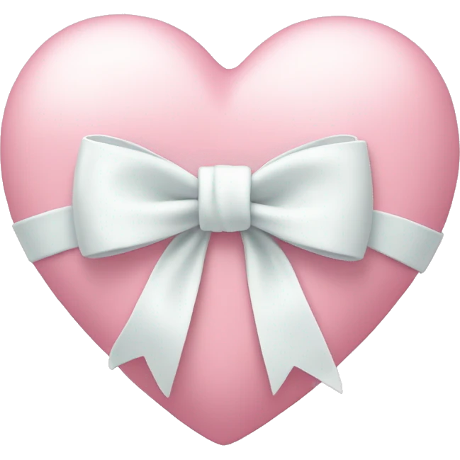 Pastel pink heart with white bow emoji