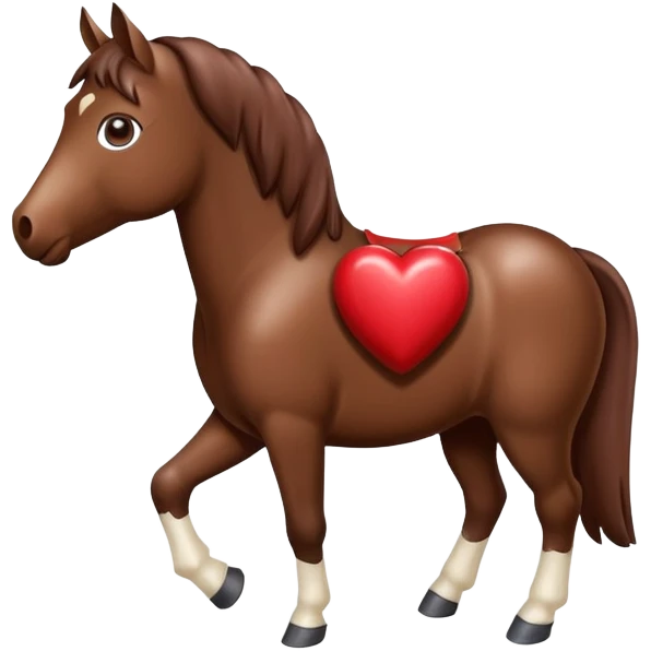a horse with chocolate heart emoji