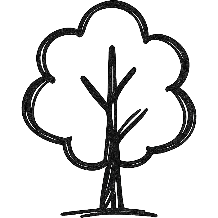 hand drawn outlined icon of a tree, no fill emoji
