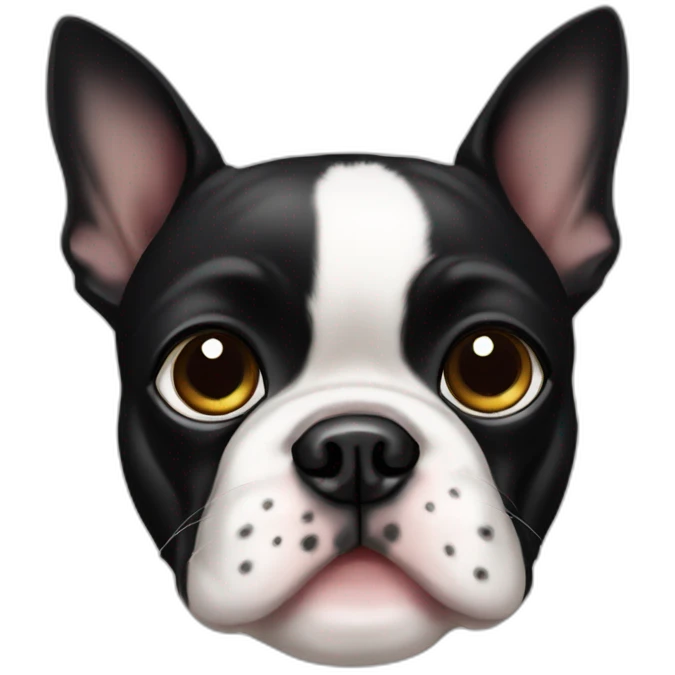 cute Boston terrier one black eye emoji
