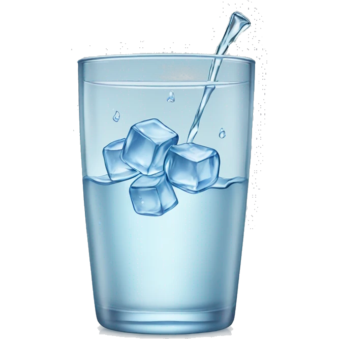Glass of water with ice cubes  emoji