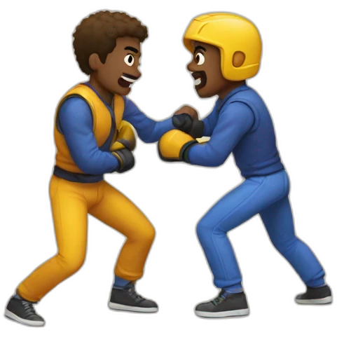 two guys fighting on ground emoji
