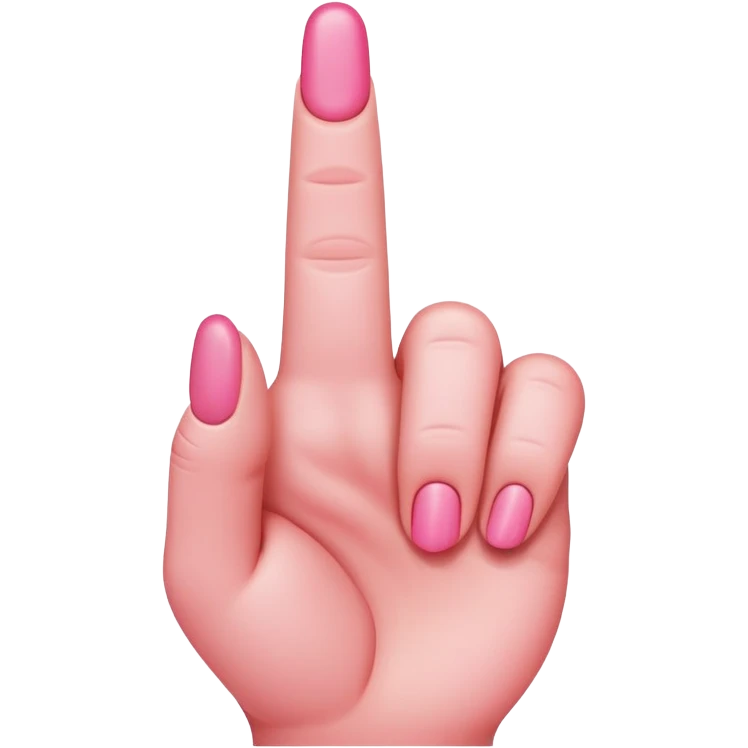 Pink middle finger emoji