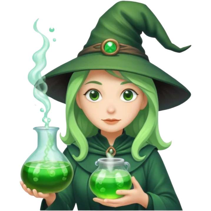 green witch cooking potion emoji