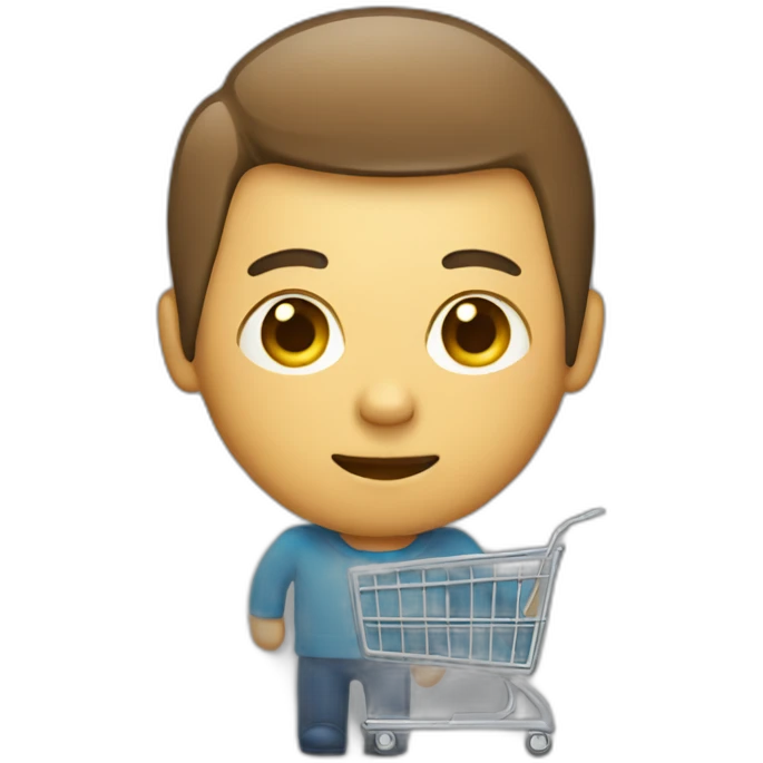 Person with a phone and a shopping cart emoji