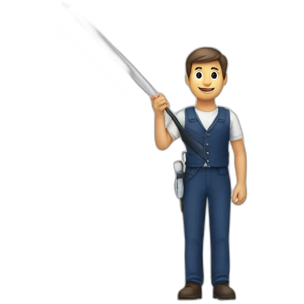 A man holding the French flag emoji