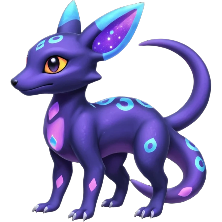 Nebulae Salandit-Umbreon-Fakémon-hybrid-creature (full body)  emoji