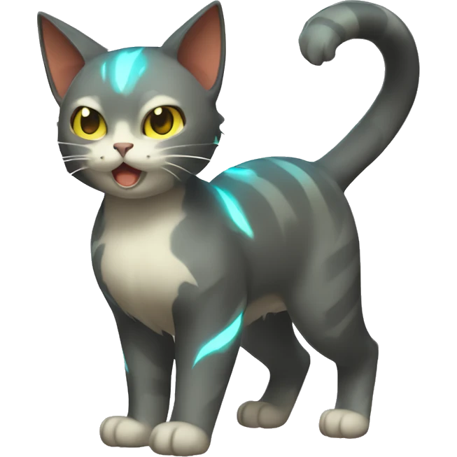 Electric-type Fakémon-Cat full body emoji