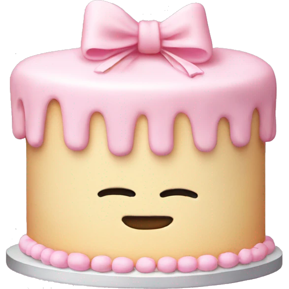 light pink cake with mini bows  emoji