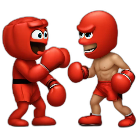 Vladimir Putin boxing Elmo emoji