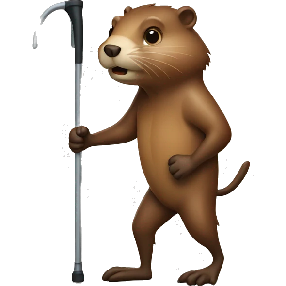 Beaver with crutches emoji
