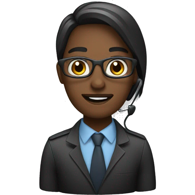 customer service operator, dark complecion emoji