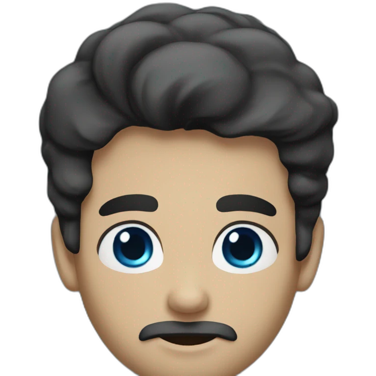 beard man black hair blue eyes emoji