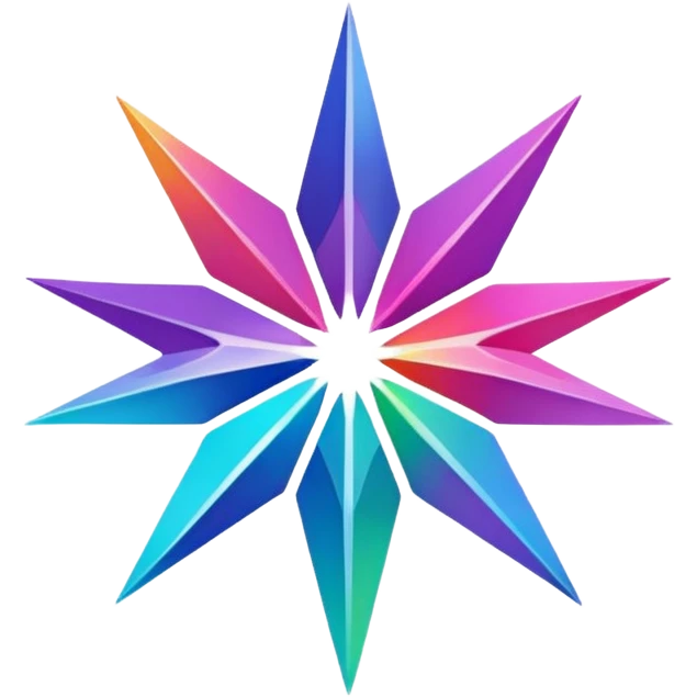 give me a 9 pointed star, multiple colors, very vibrant emoji
