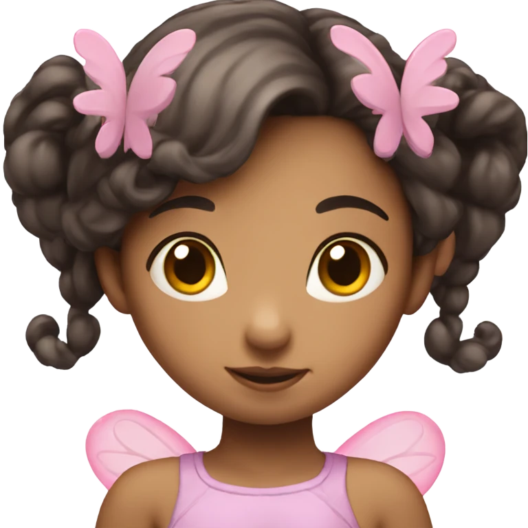 little fairy with pink wings and dark brown hair emoji