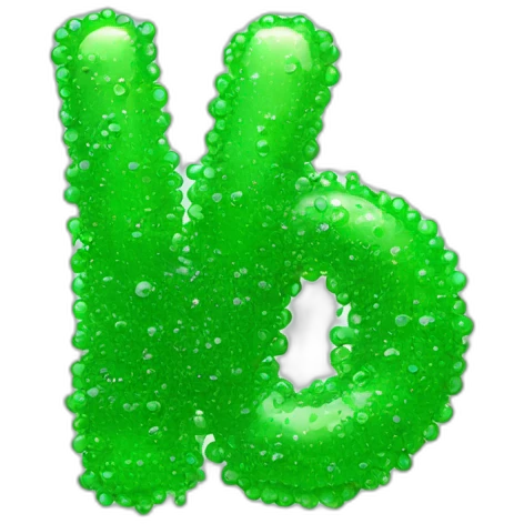 Letter W in a green bubbly format. looking like a balloon emoji
