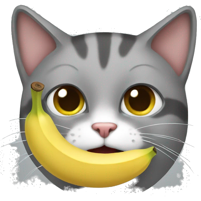 Cat eating a banana emoji