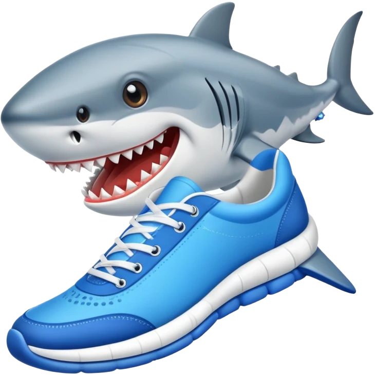 Tiburón con zapatillas azules  emoji