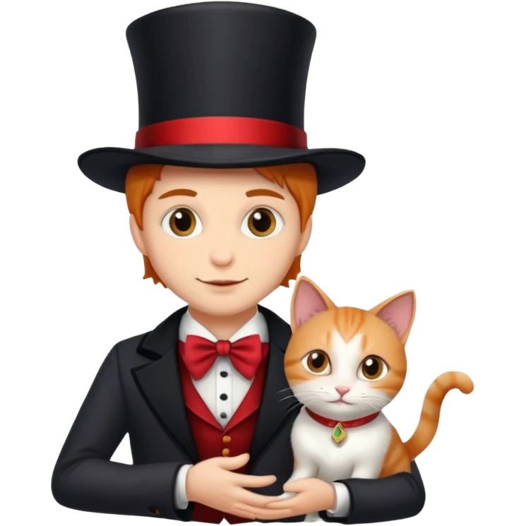 magician couple and their pet cat emoji