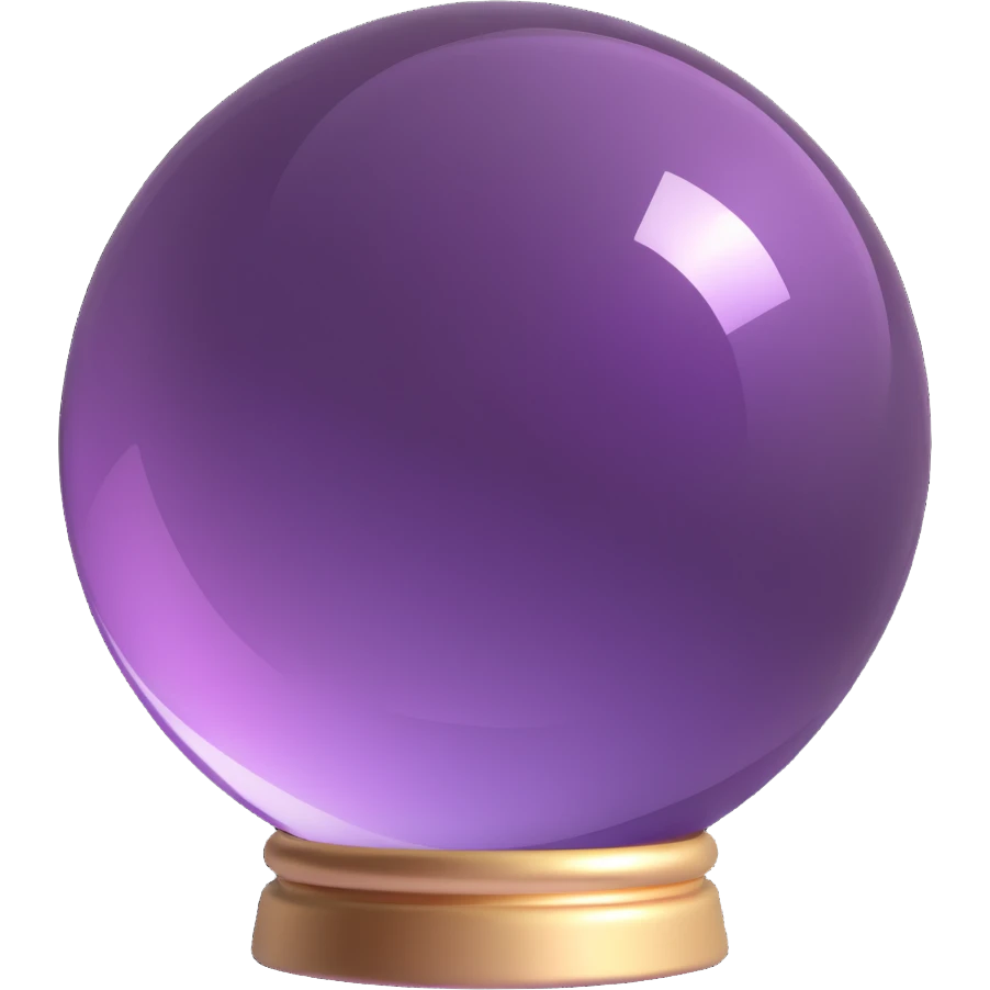 purple crystal ball, magical and whimsical emoji